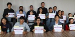 Foto: Cortesía Estudiantes poblanos reconocidos antes de viajar a Singapur.
