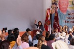 Foto: Cortesía Lorena Cuéllar durante encuentro con productores en Terrenate.