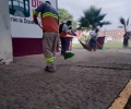 Por: Lula Pineda Realizan jornada de limpieza y mantenimiento en el Deportivo Tlachtli de San Pedro Cholula