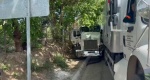 Foto: Cortesía Camión de carga accidentado tras fallar los frenos en bloqueo vial en Tuxtla Gutiérrez