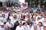 Foto: Cortesía Marcha política en el centro de Tlaxcala con miles de asistentes