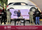Patrulla de la SSC durante un operativo en Tlaxcala.