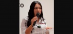 Brighite Granados durante una declaración pública en Chihuahua.