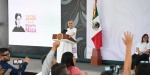 Claudia Sheinbaum durante un anuncio de inversión en Veracruz.