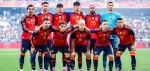 Foto: Cortesía Jugadores de España celebran un gol en el Estadio Cuauhtémoc.