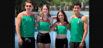 Atletas mexicanos compitiendo en relevos internacionales