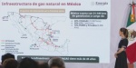 Claudia Sheinbaum durante la presentación del Plan de Gasoductos en Palacio Nacional
