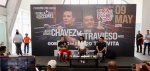 Julio César Chávez y Travieso Arce en conferencia de prensa en Puebla.
