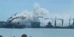 Foto: Cortesía Incendio en buque de carga en China