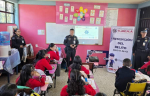 Foto: Cortesía Policías municipales orientan a estudiantes de primaria sobre autocuidado.
