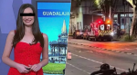 Foto: Cortesía Michelle Zepeda durante su trabajo como conductora del clima