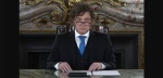 Foto: Cortesía Javier Milei durante su discurso sobre las Malvinas