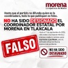 Morena desmiente designación de coordinador estatal en Tlaxcala y alerta sobre noticias falsas