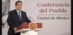 Antonio Martínez Dagnino durante conferencia en Palacio Nacional.